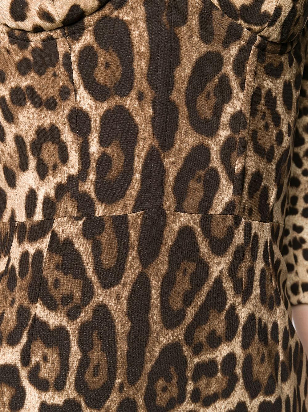 fitted leopard print dress - 5