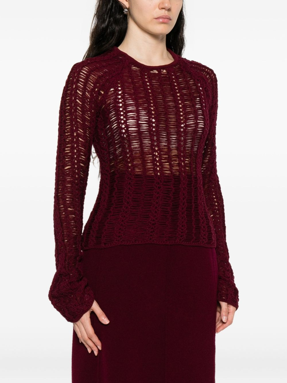 open-knit sweater - 3