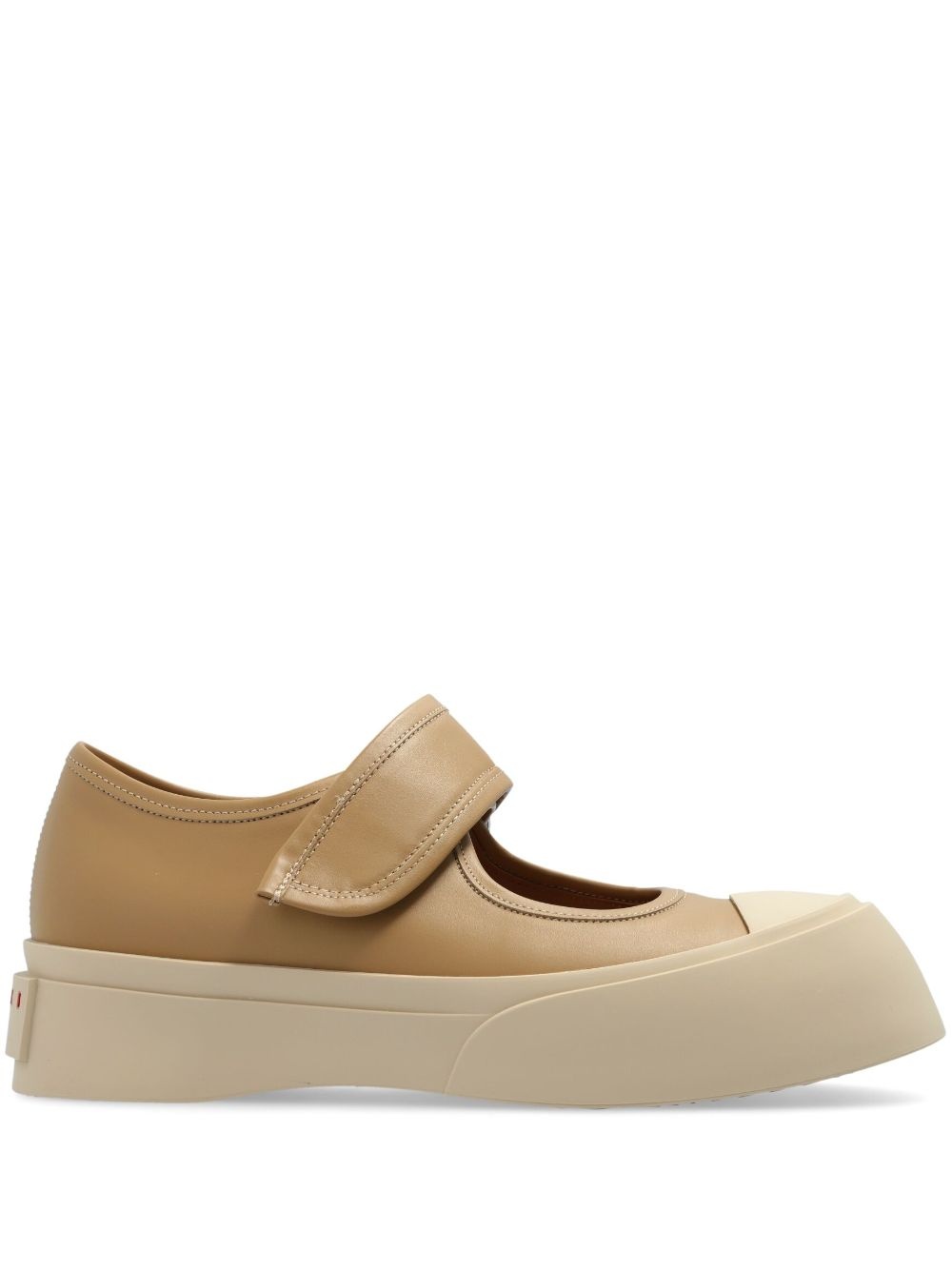 スニーカー MARNI Grey Leather Mary Jane Sneakers Gray Leather Mary Jane Sneakers by Marni on Sale