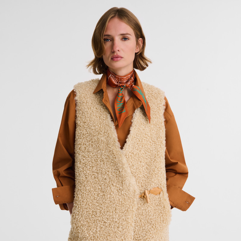 Long cardigan Ecru - Faux fur 4