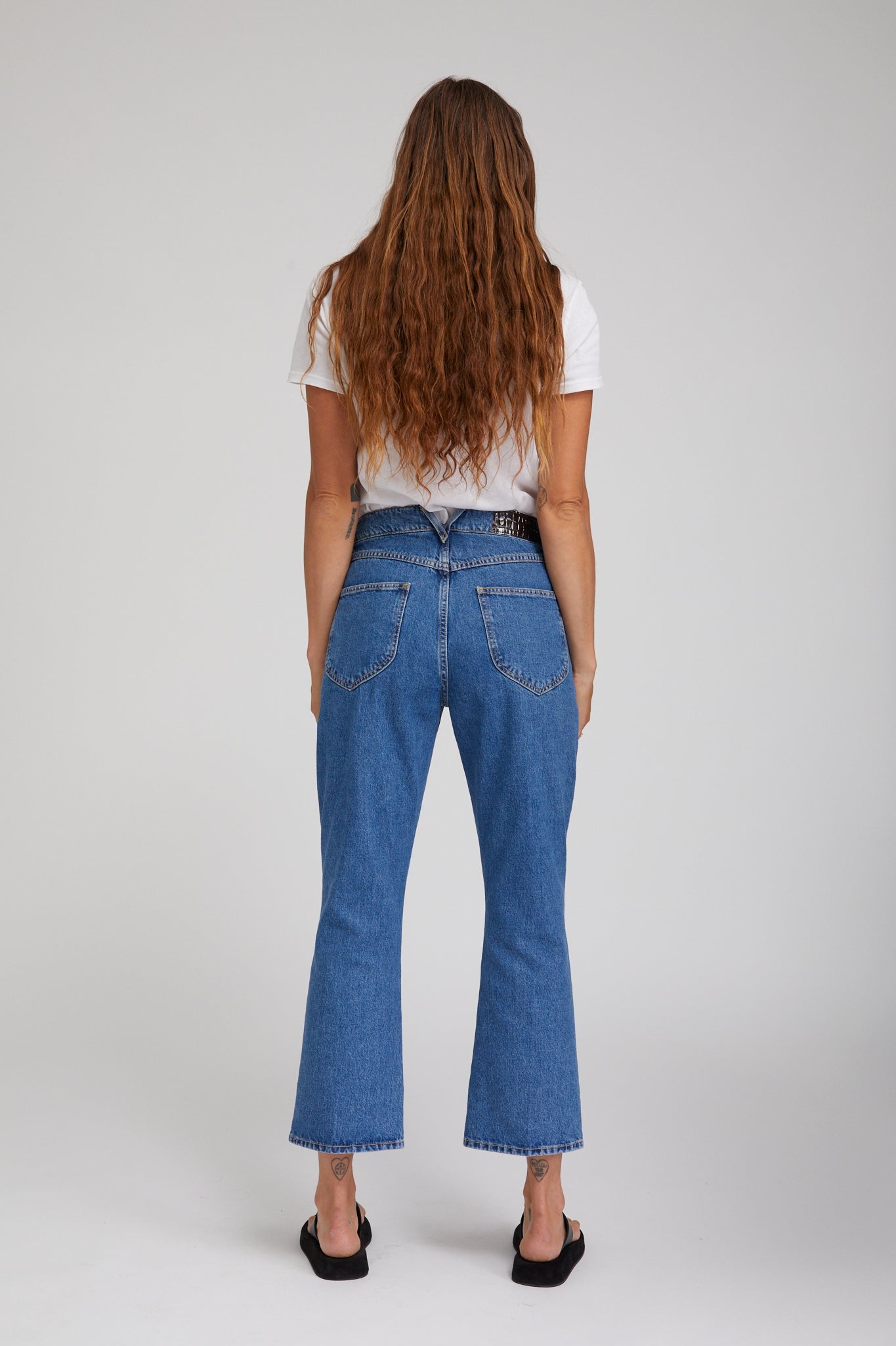 GOODALL CROP FLARE DENIM PANTS - 4