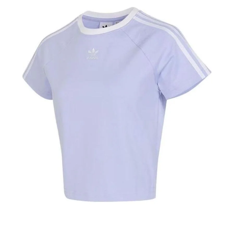 (WMNS) adidas Adicolor 3-Stripes Cali T-Shirt 'Purple White' JC8706 - 1