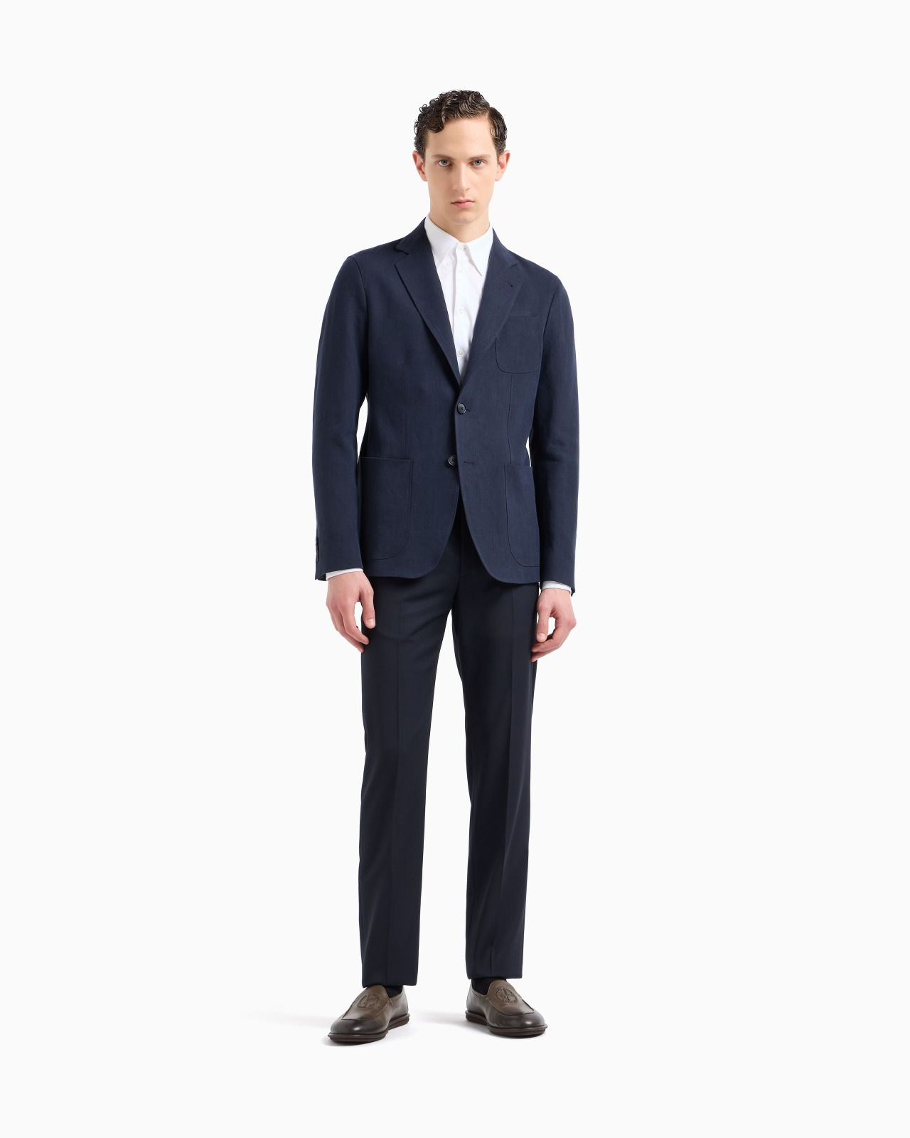 Upton line single-breasted jacket in pure linen canvas - 2