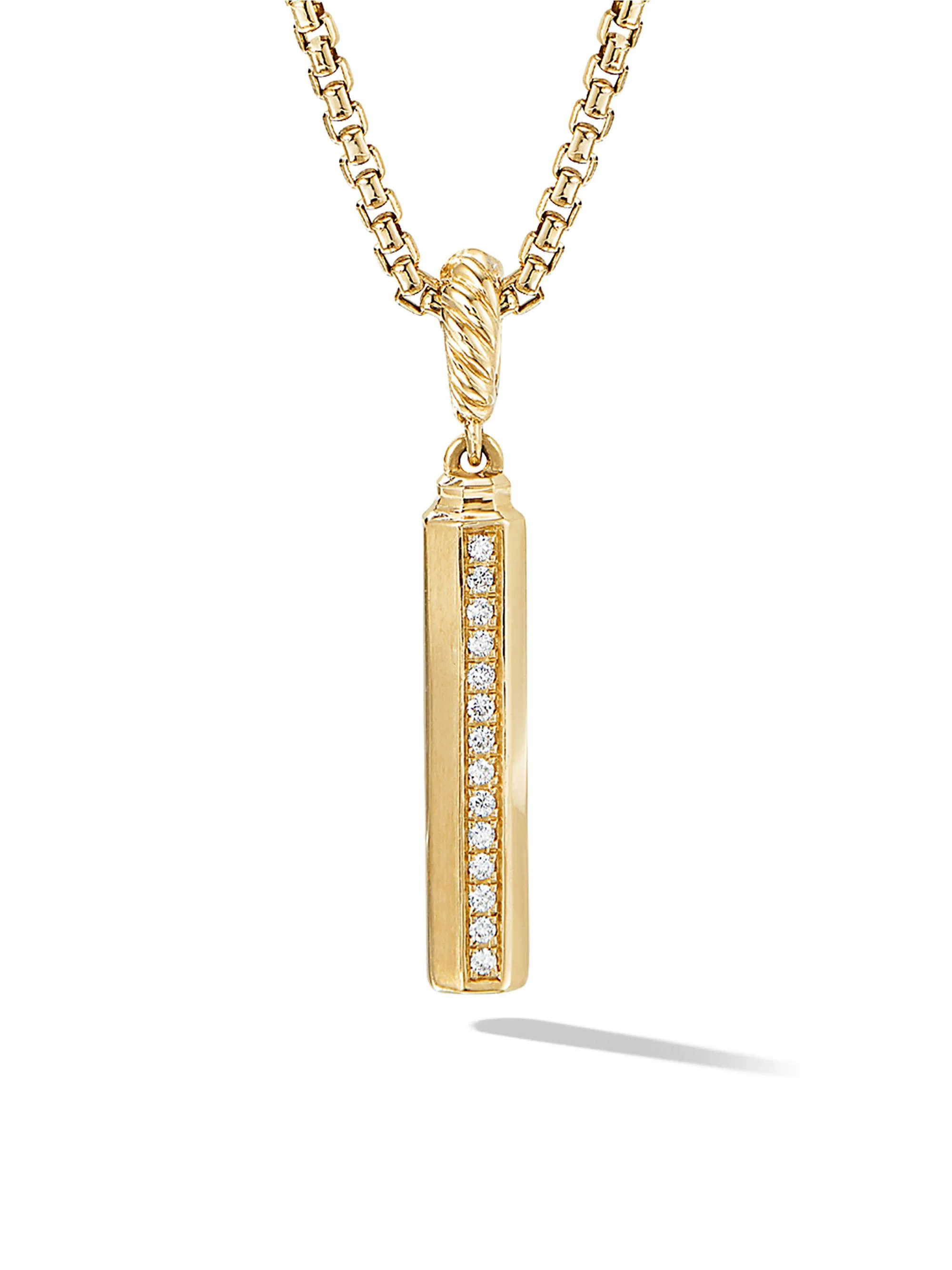 Women's Barrel Amulet in 18K Yellow Gold with Diamonds, 27MM - Diamond - 1