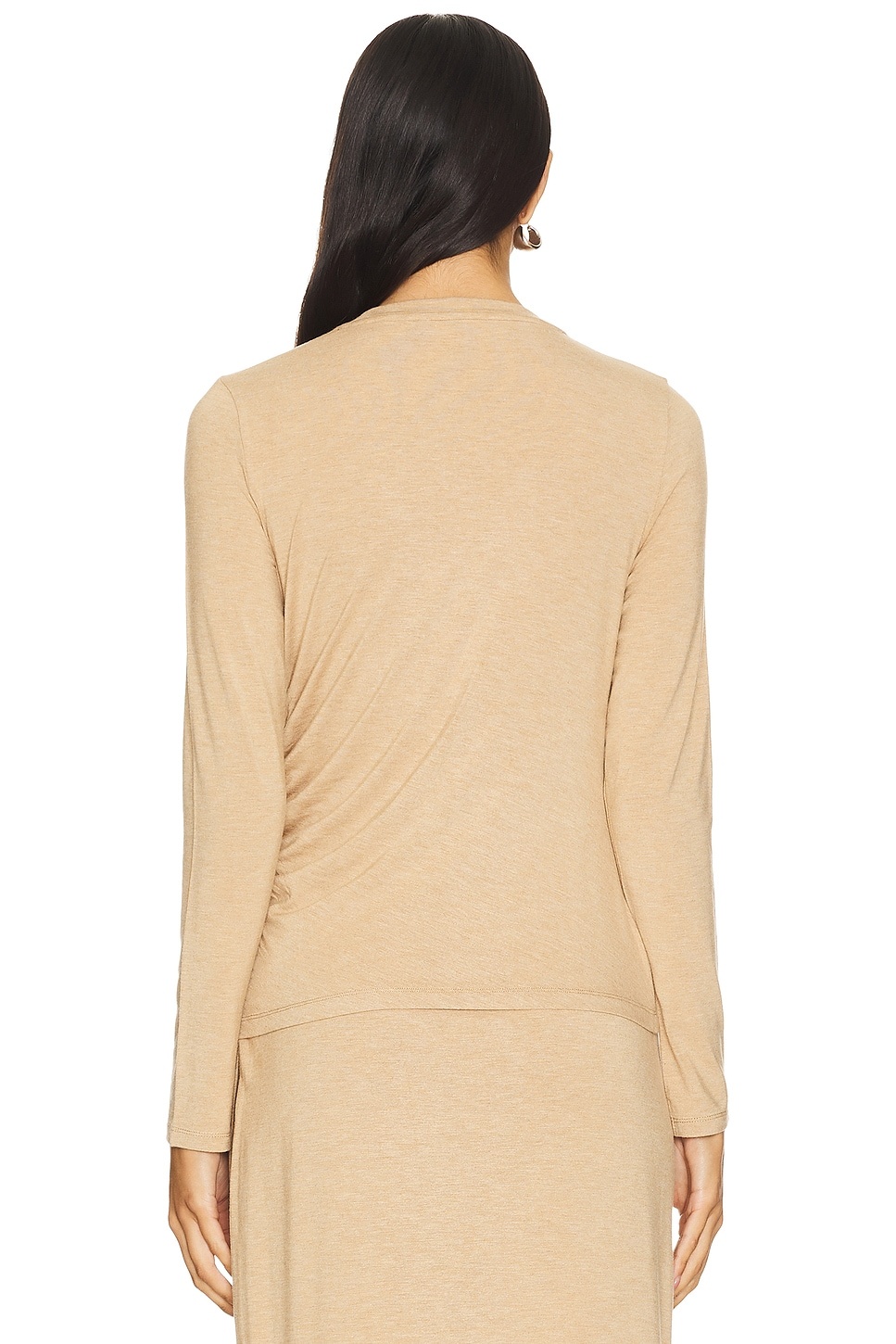Side Drape Long Sleeve Crew - 3