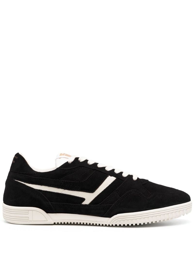 two-tone suede sneakers - 1