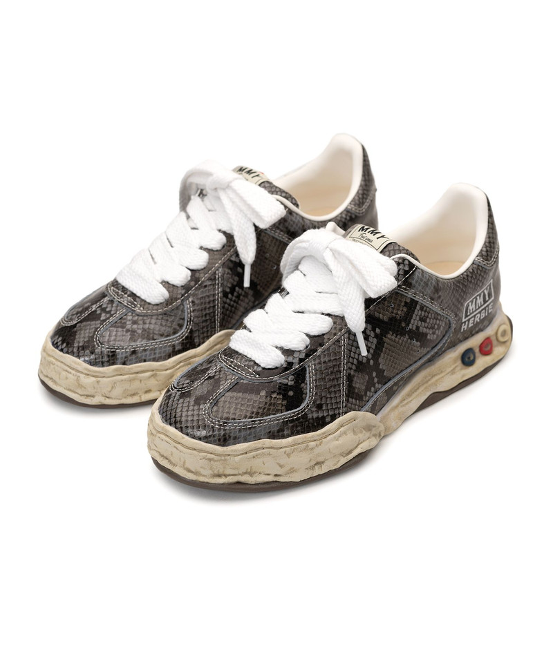 "HERBIE" OG Sole Python Printed Leather Low-top Sneaker 11