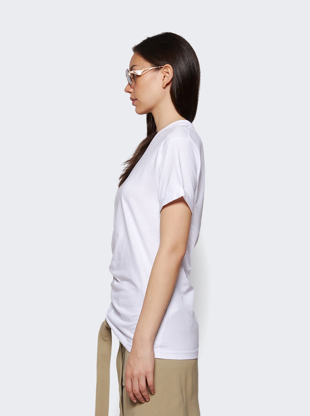 Gathered Detail T-shirt White - 3