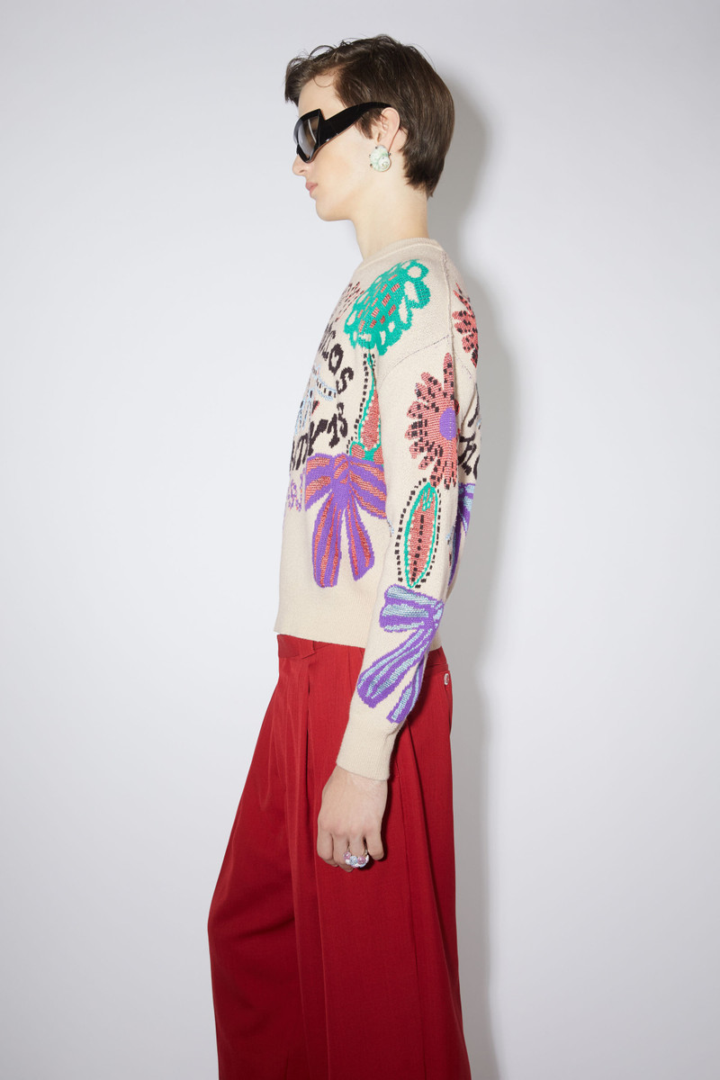 Floragatan jacquard jumper - Off white/multi 4