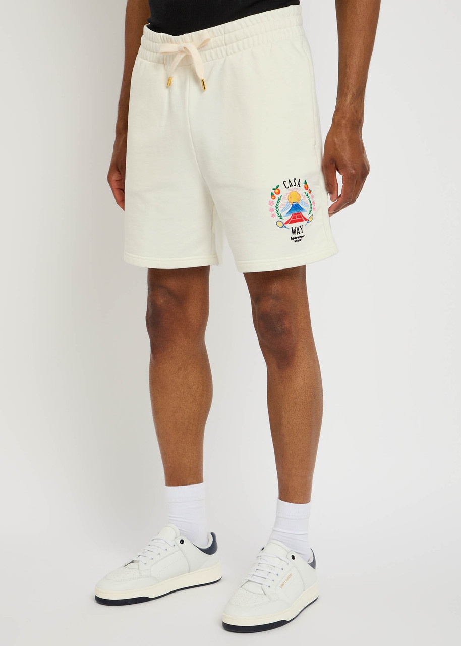 Casablanca Casaway Mountain Embroidered Cotton Shorts - 2
