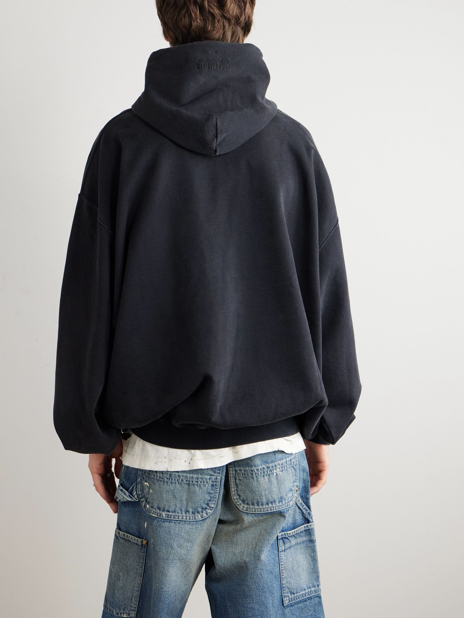 DVD Oversized Printed Cotton-Jersey Hoodie Black - 3