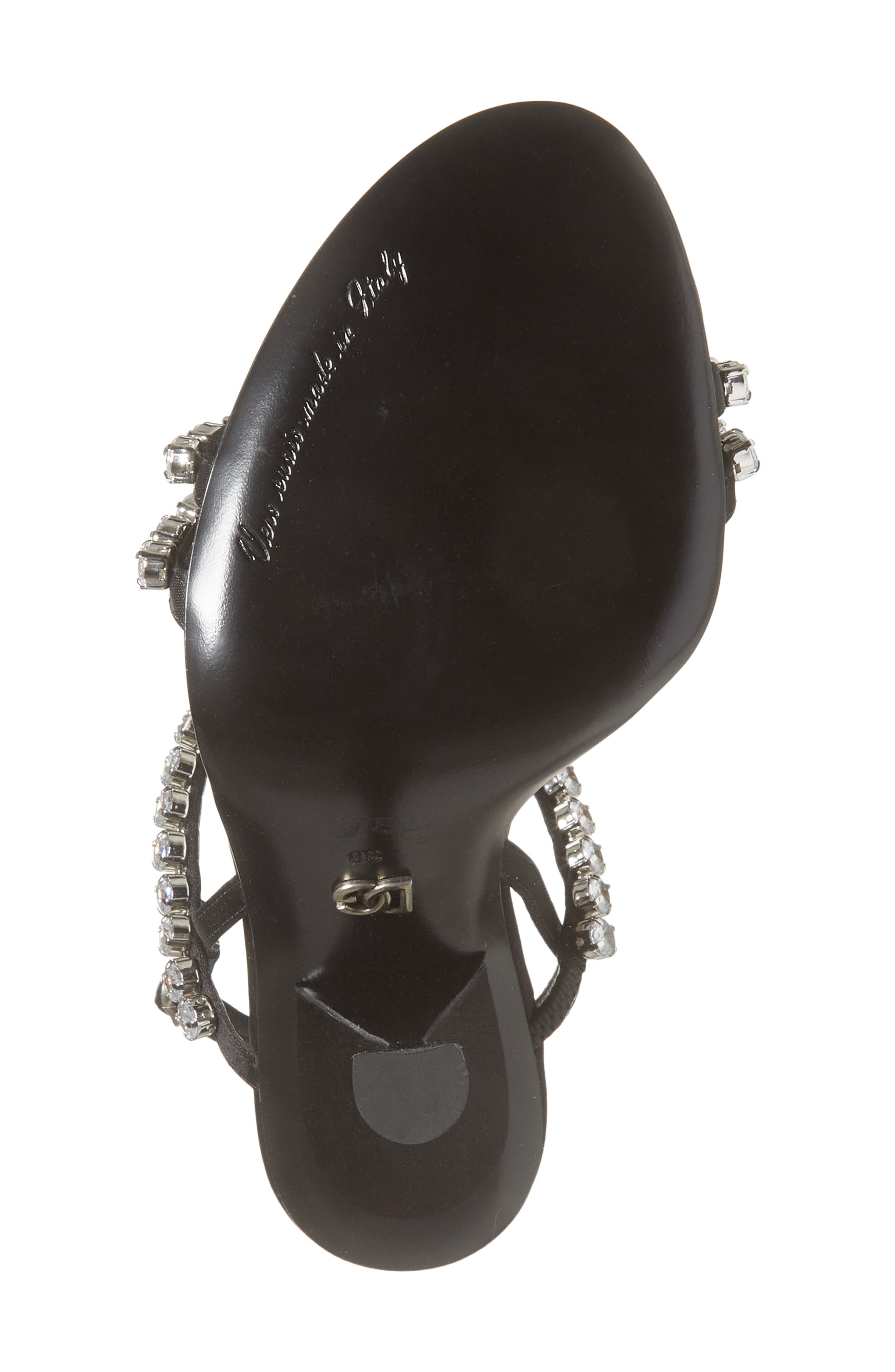 Dolce&Gabbana Crystal Strap Sandal in 8S488 Nero/Crystal at Nordstrom - 6