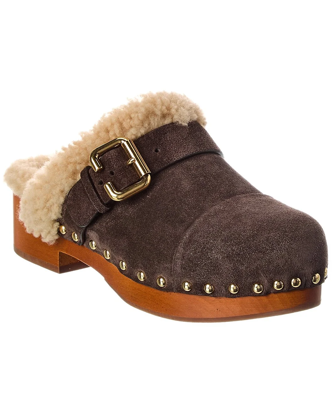 Chloé Jeannette Suede & Shearling Clog - 1