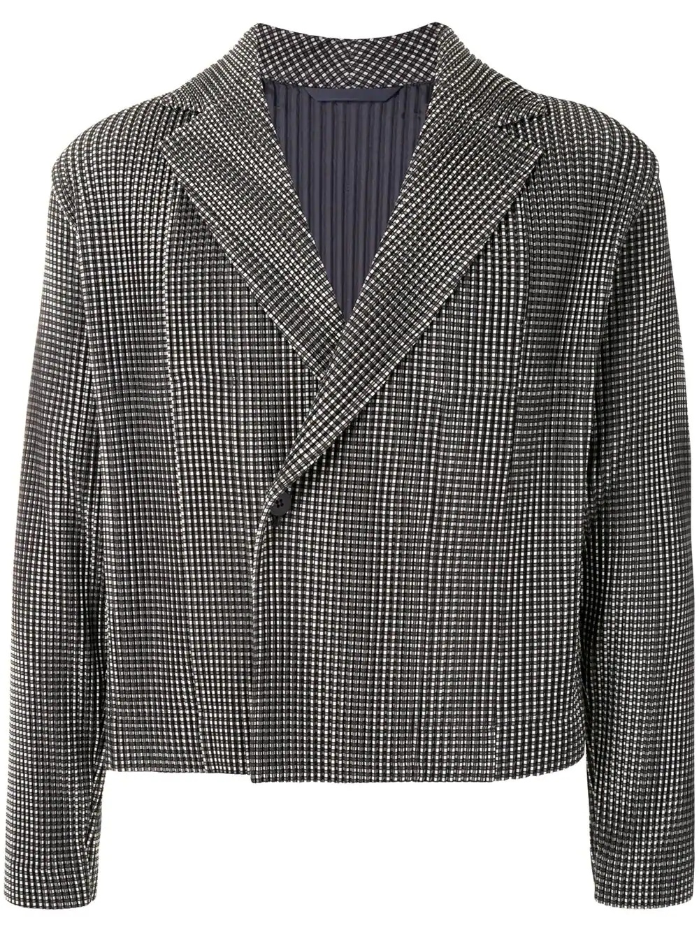 gingham wrap blazer - 1