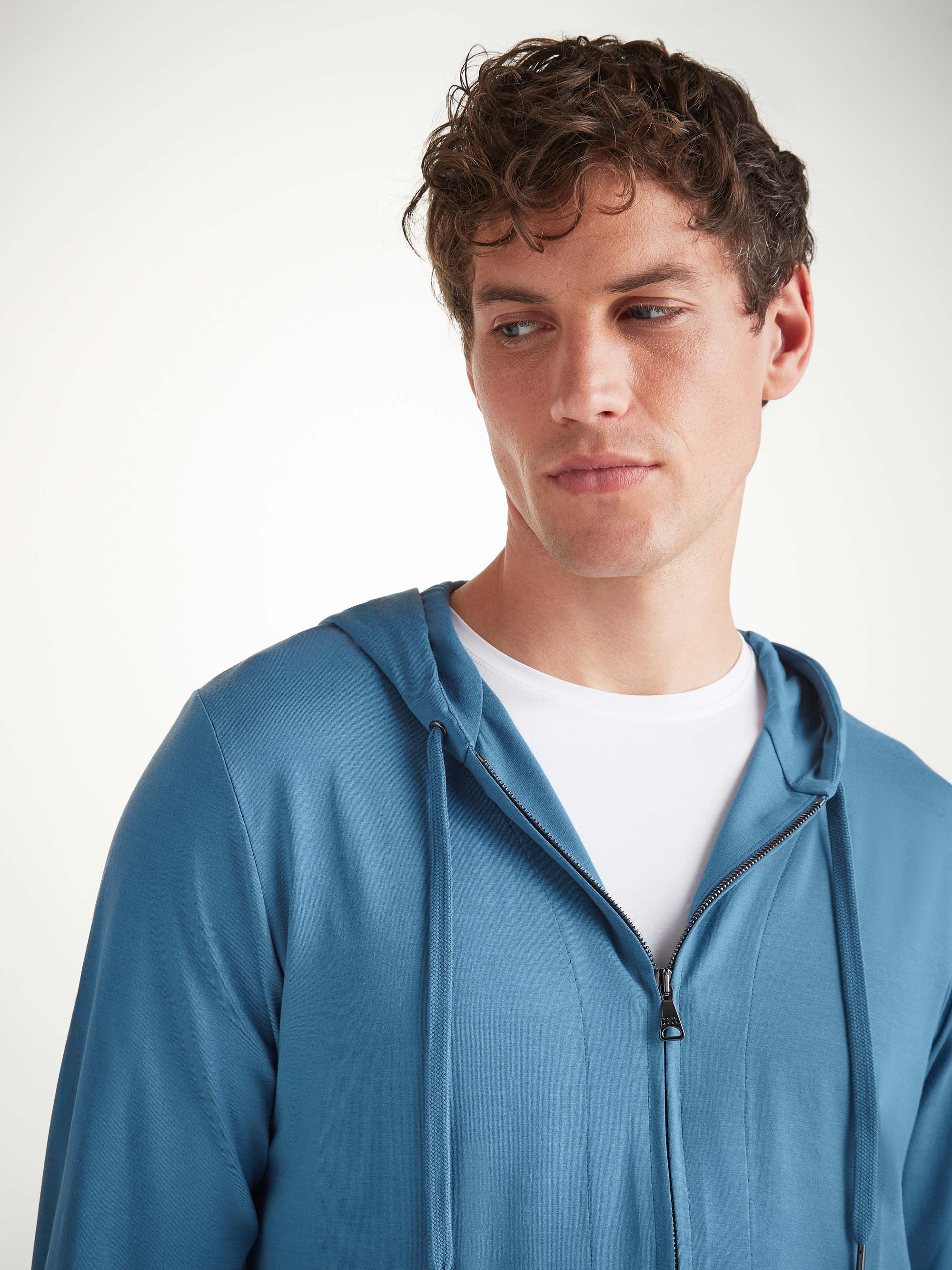 Men's Hoodie Basel Micro Modal Stretch Steel Blue - 5