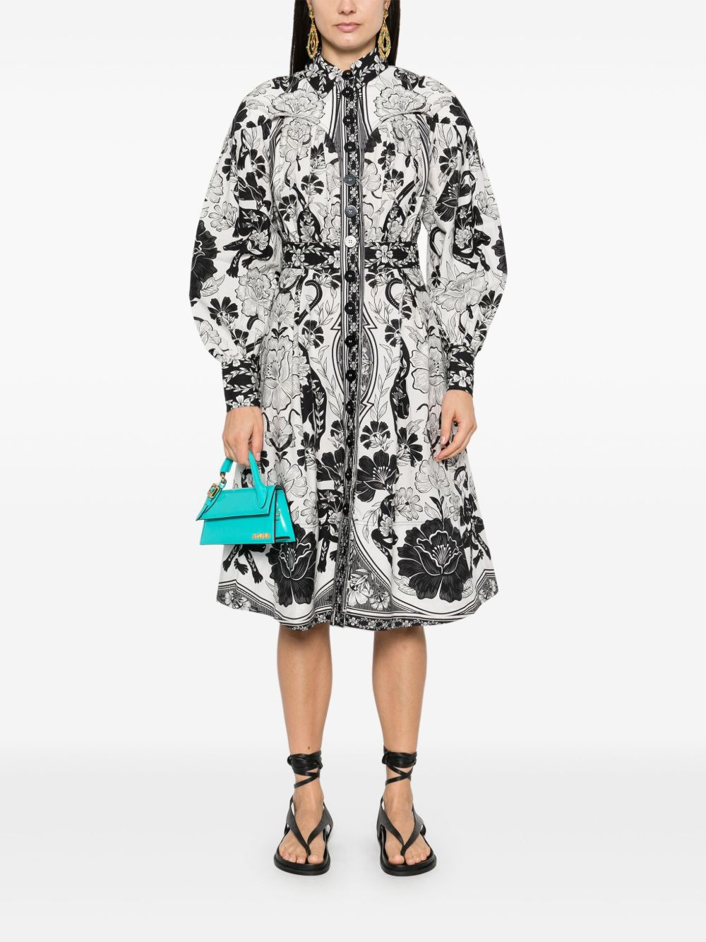 Flower Leopards midi dress - 2