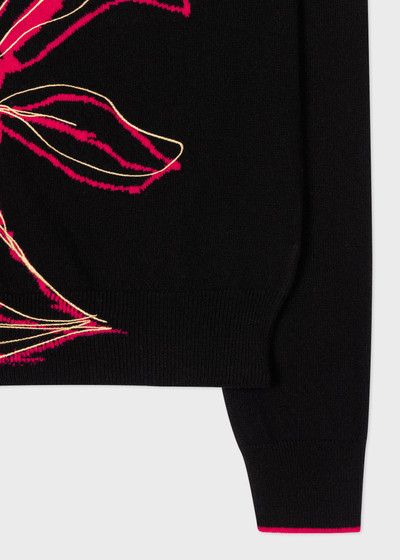 Paul Smith Black 'Ink Floral' Lambswool Sweater outlook