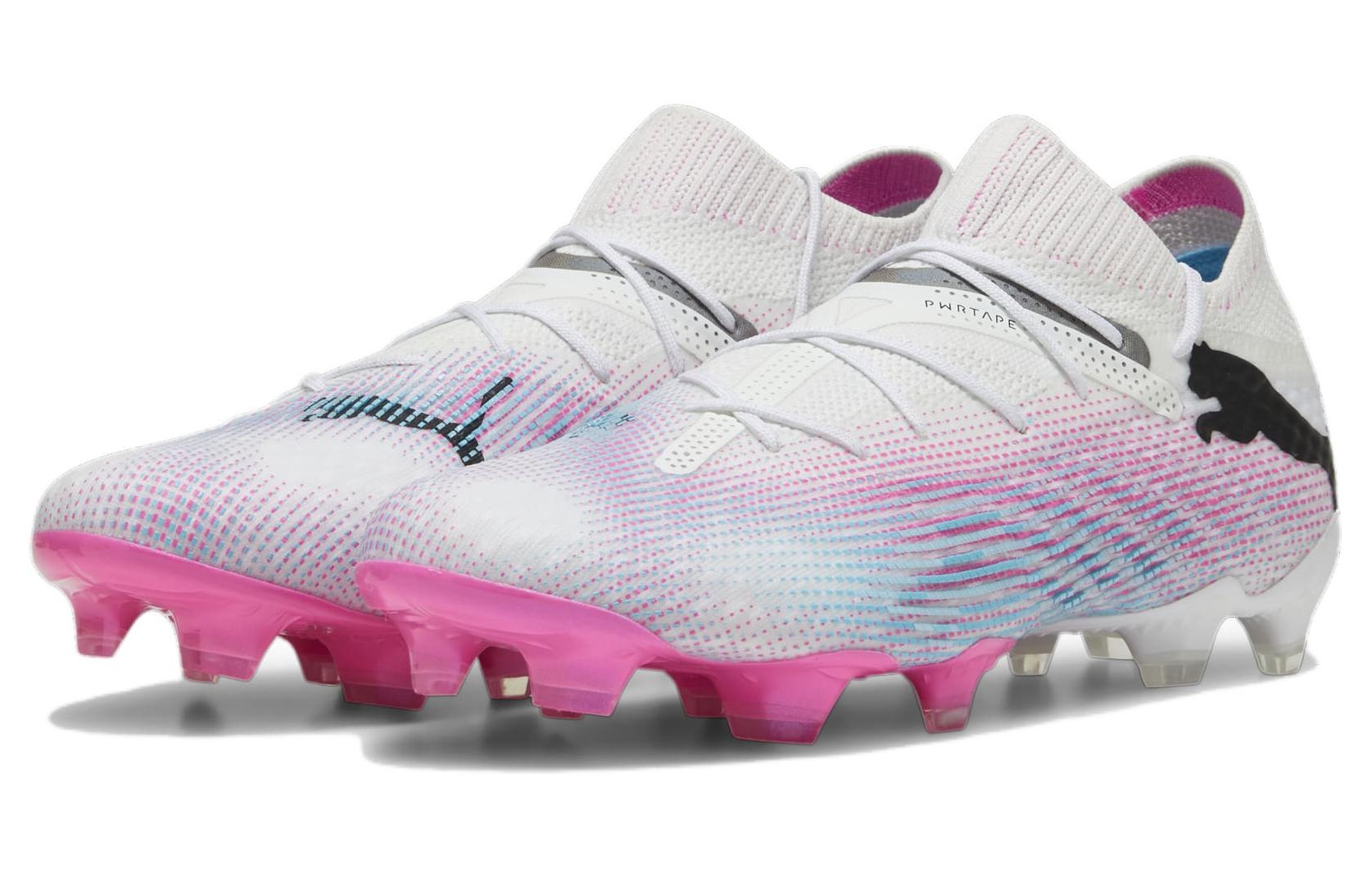 PUMA Future 7 Ultimate FG/AG Soccer Cleats 'White Pink Black' 107599-01 - 3