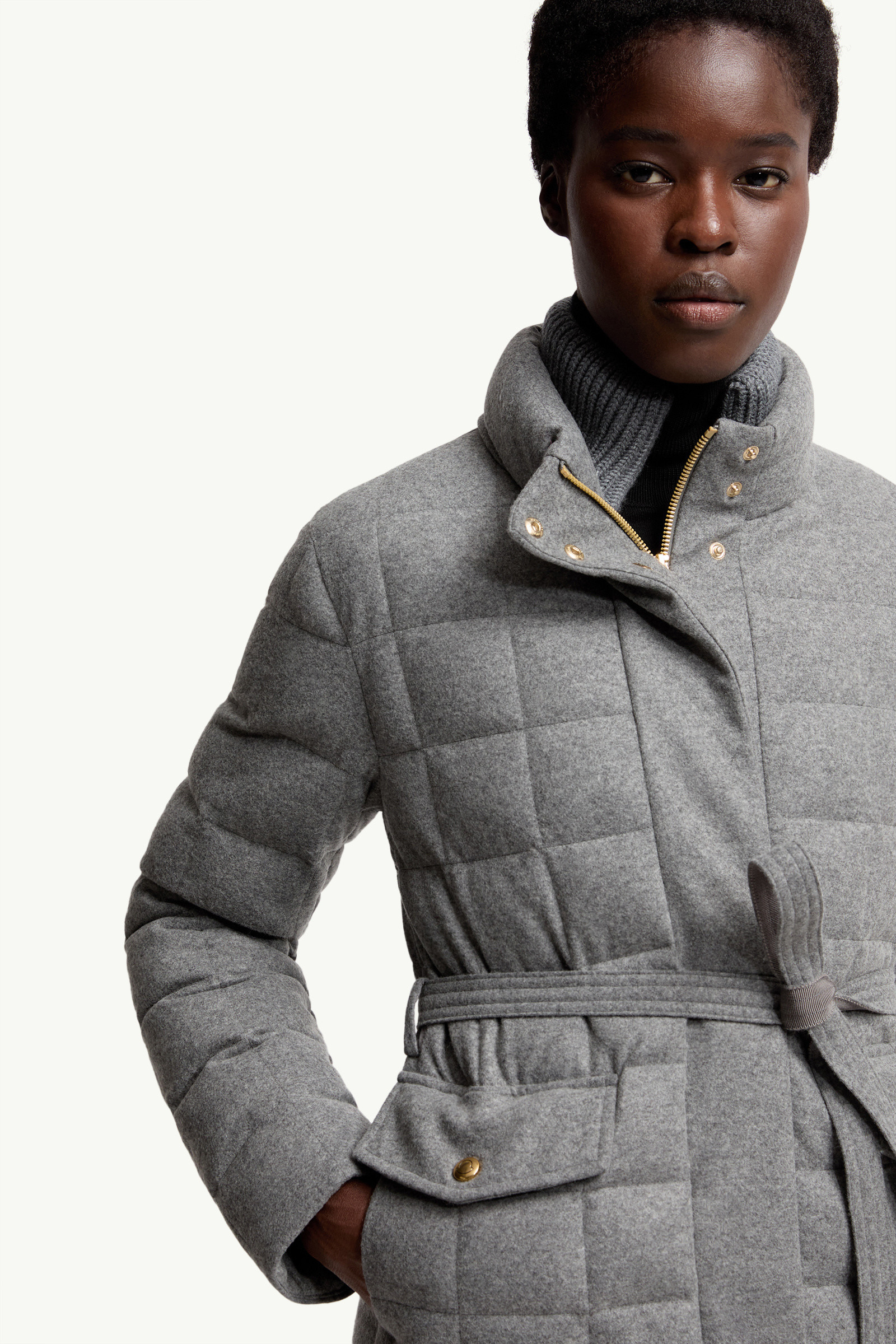 Bussettes Wool Blend Belted Short Down Jacket - 6