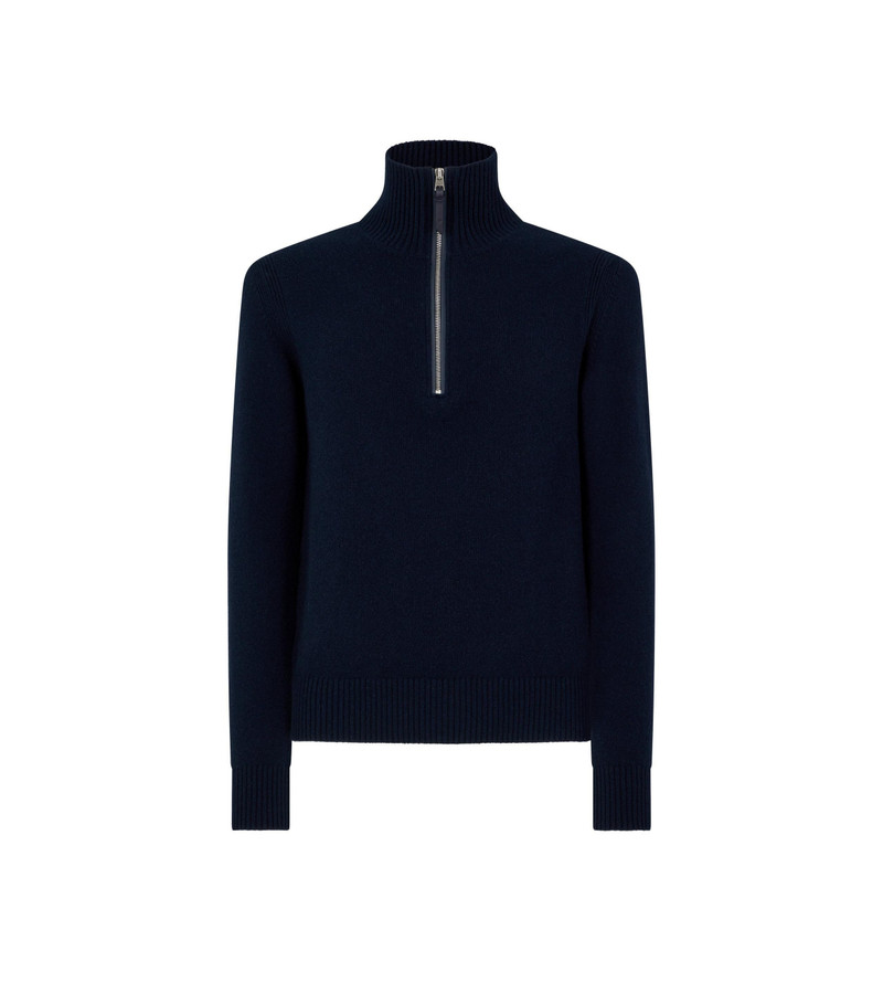 CASHMERE BLEND HALF ZIP 1