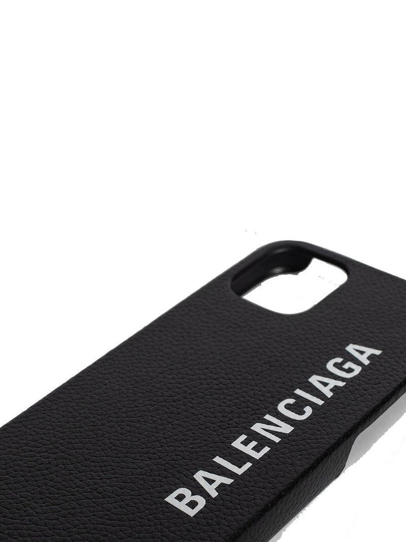 BALENCIAGA BALENCIAGA Logo Cash Card iPhone 12 Case Black outlook