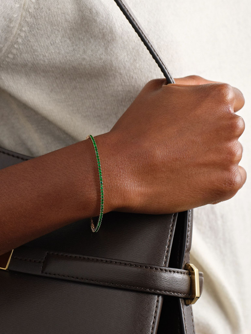 SYDNEY EVAN 14-karat gold emerald tennis bracelet Green outlook