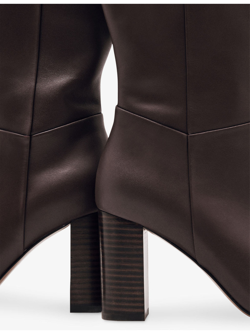 REISS Bianca Heeled Leather Knee-High Boots outlook