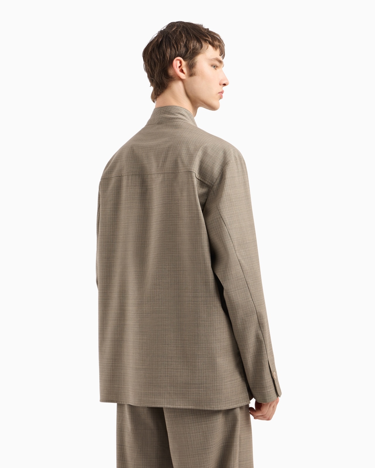 SHIRT JACKET IN TROPICAL LIGHT WOOL CANVAS - 3