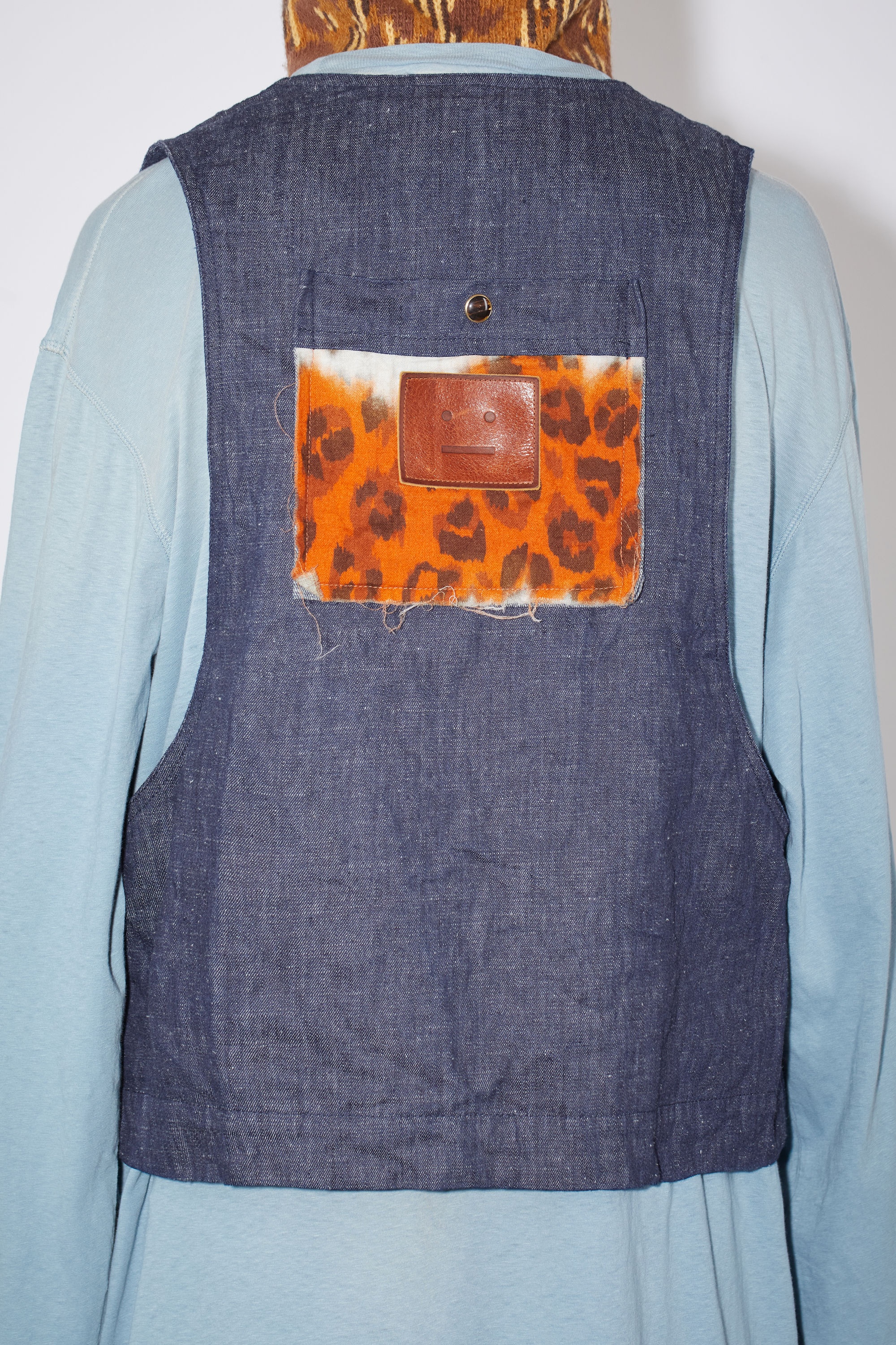 Fluid denim vest - Indigo blue - 4