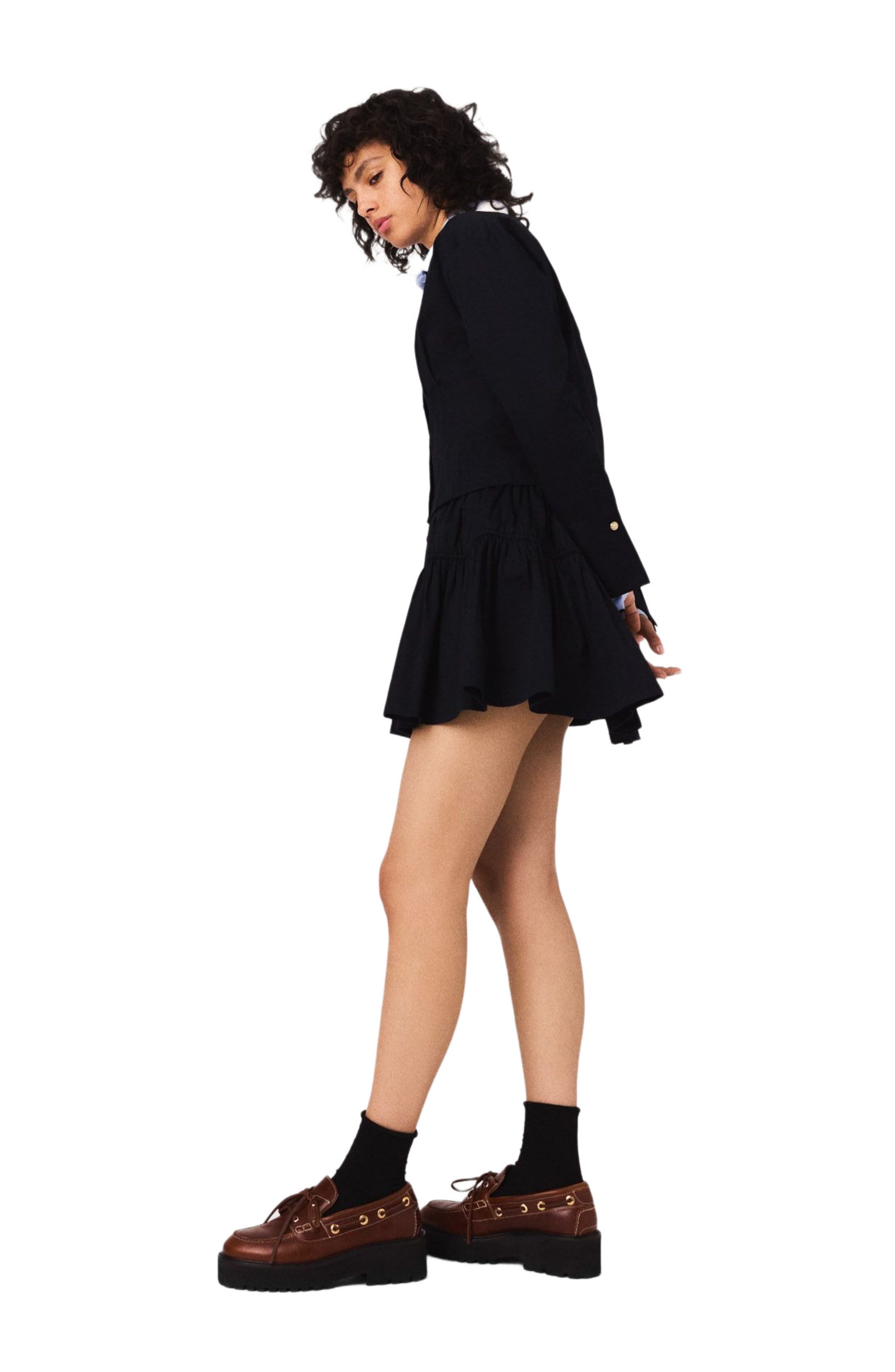 maje Mini elasticated waist skirt in Navy at Nordstrom - 3