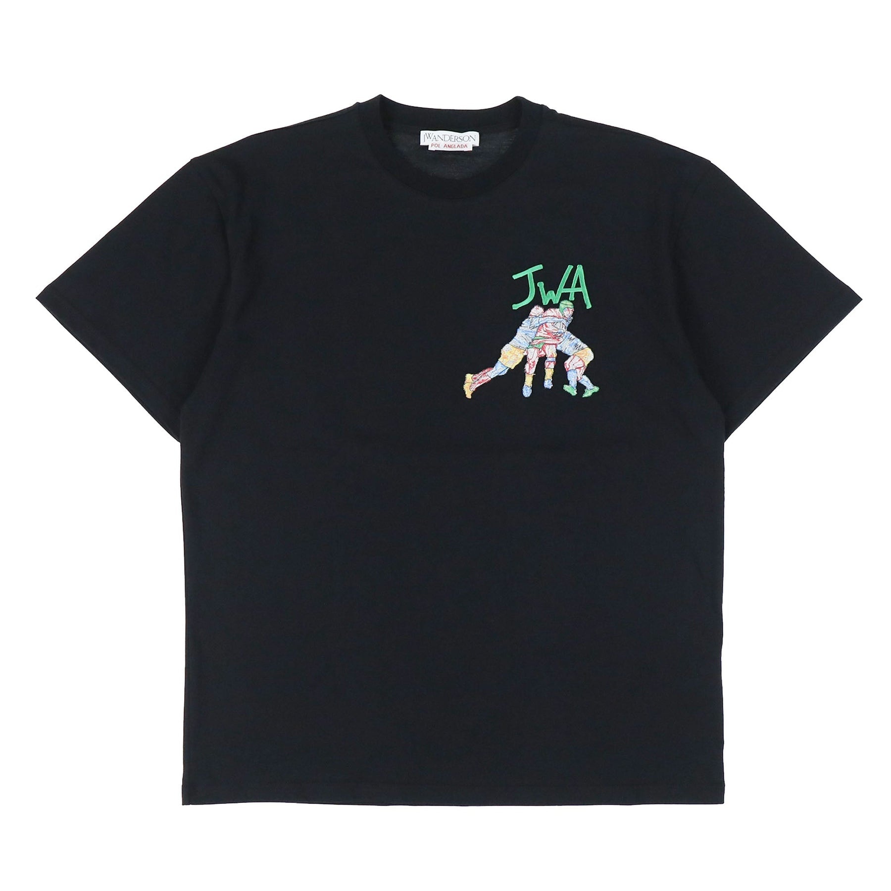 EMBROIDERED RUGBY TEAM JWA T-SHIRT / BLK - 1