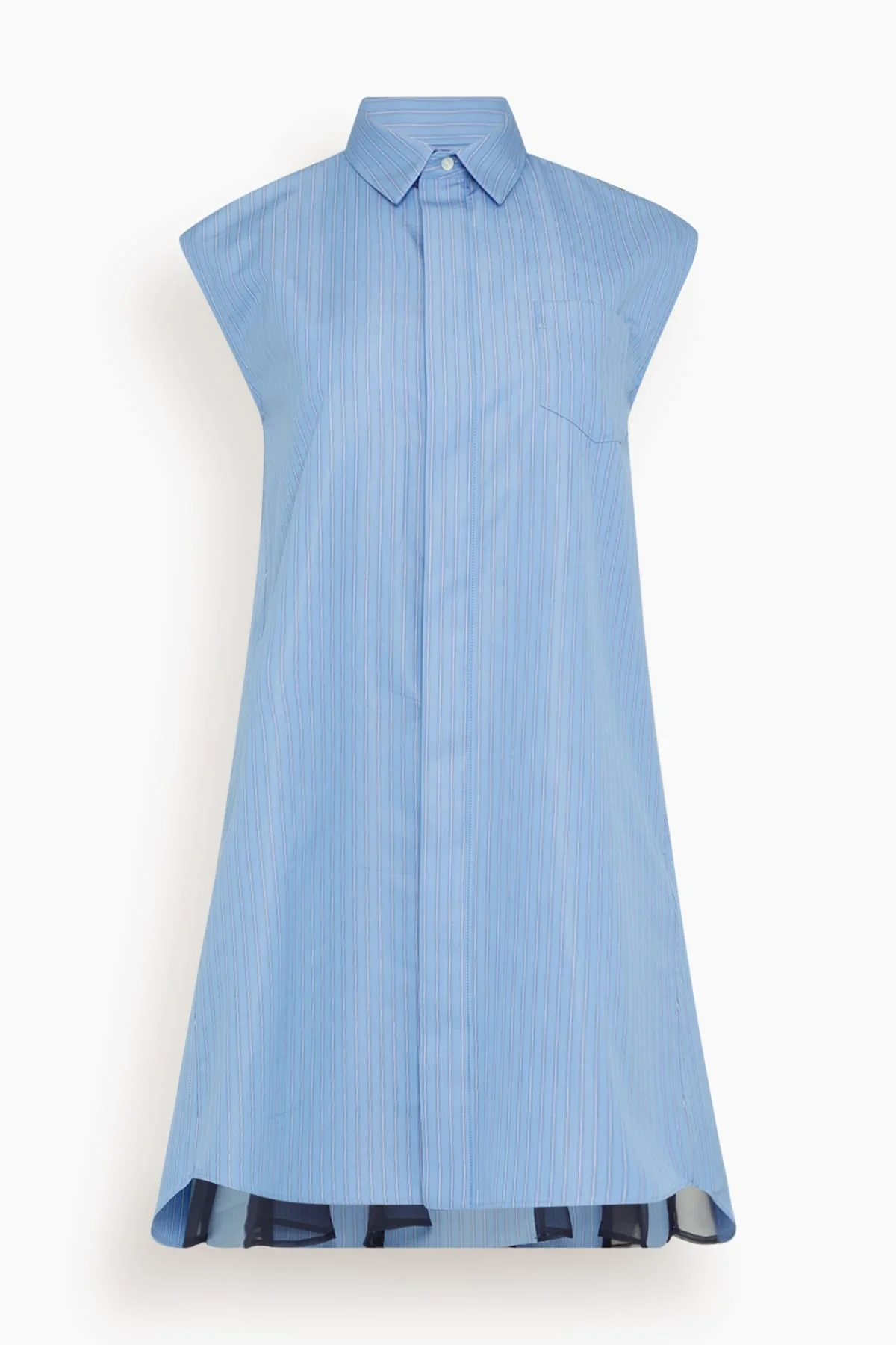 Poplin Dress in Blue Stripe - 1