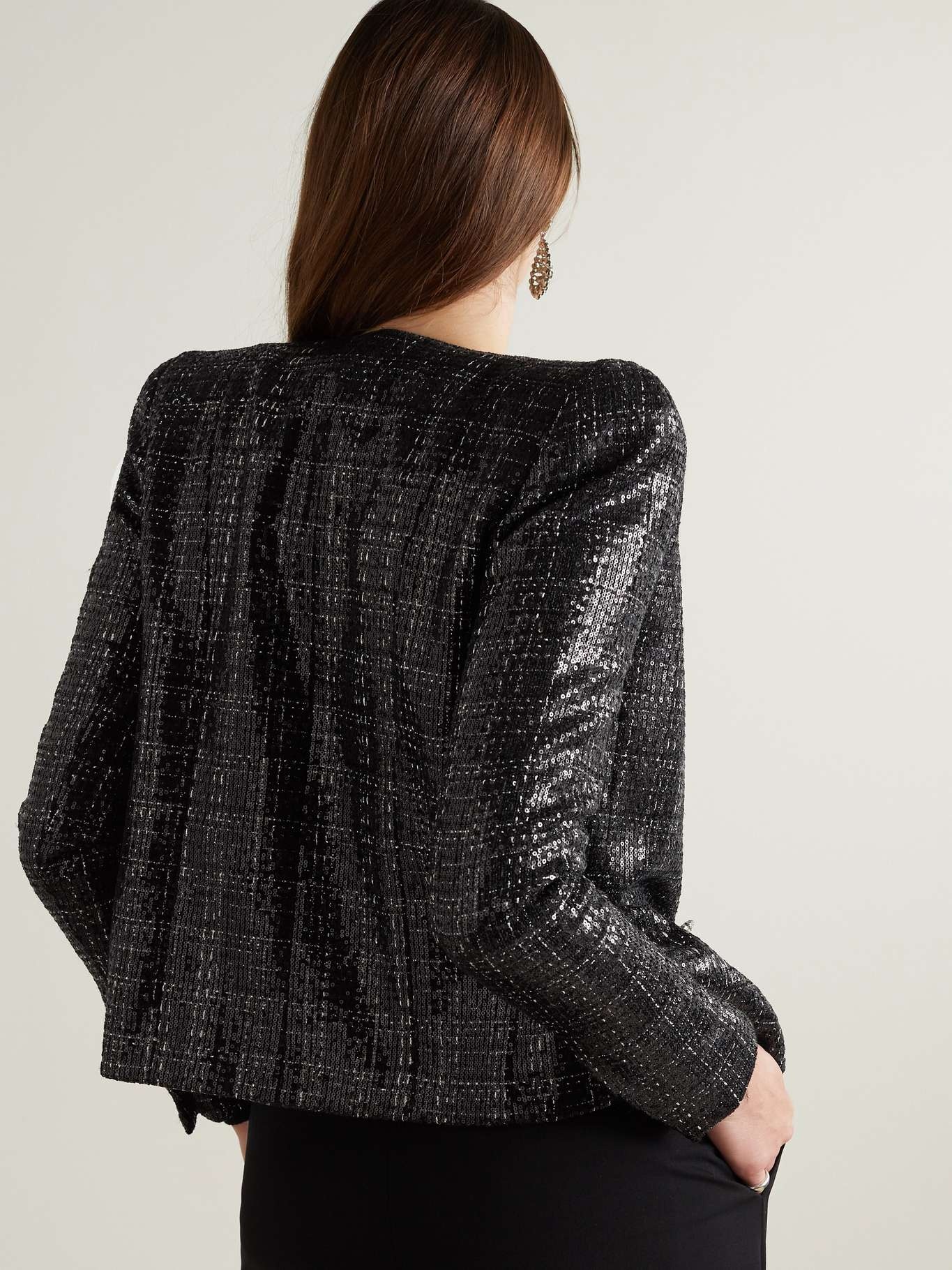 Crystal-embellished sequined tweed jacket - 3