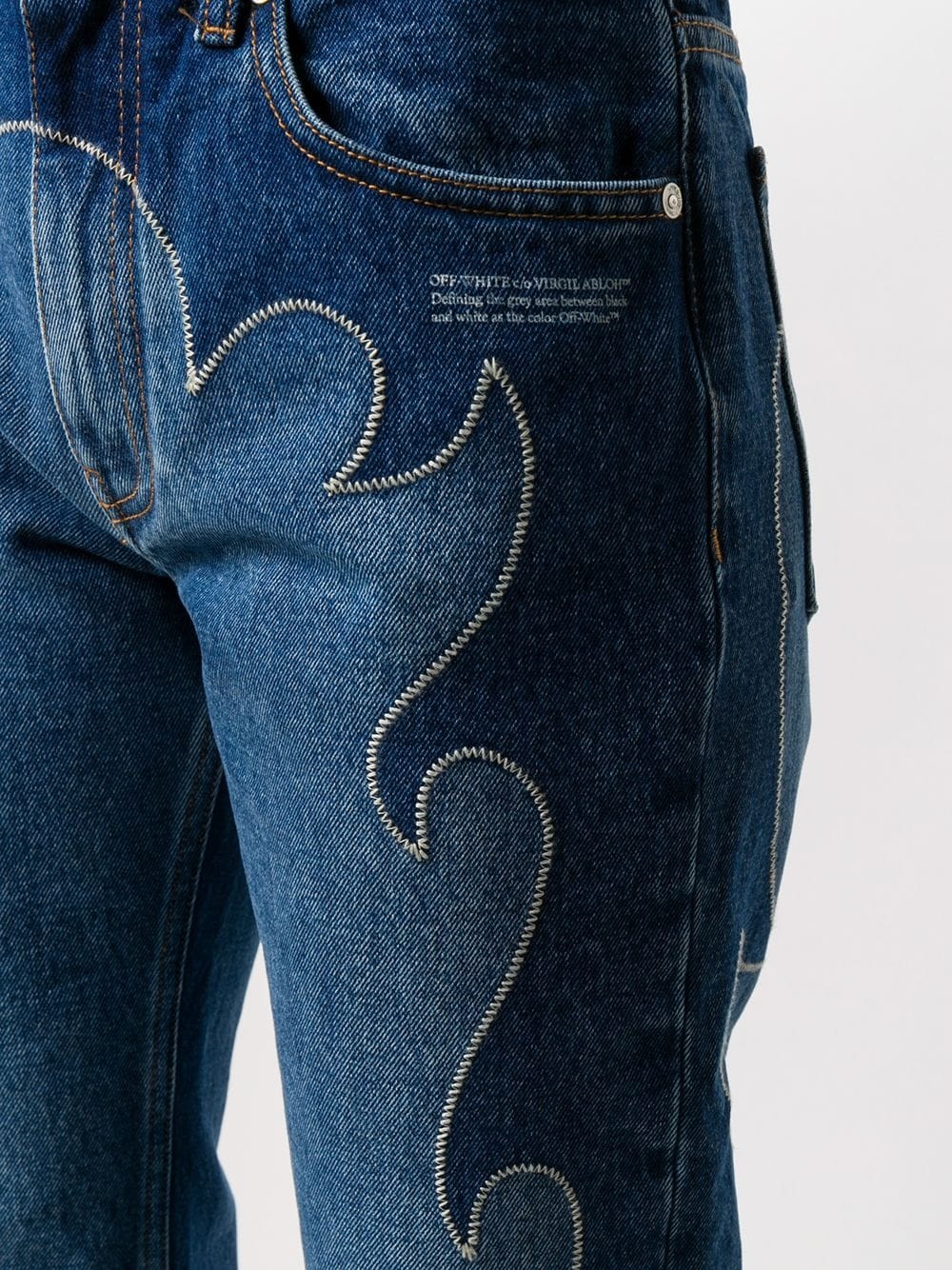 embroidered straight-leg jeans - 5