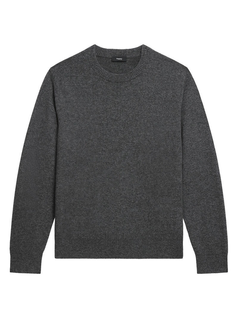 Men's Hilles Cashmere Crewneck Sweater - Charcoal Melange 1