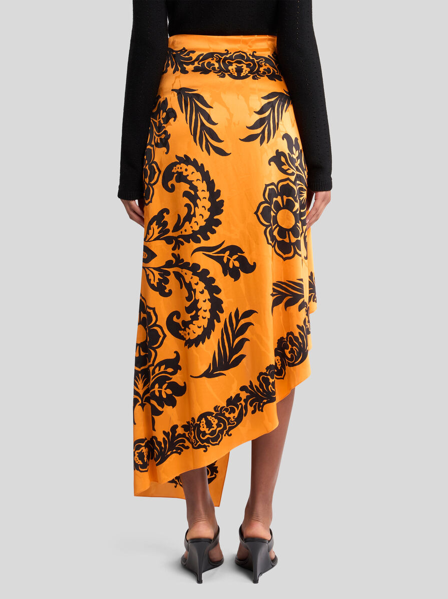 ASYMMETRIC SKIRT WITH STENCIL FLORAL PRINT - 5