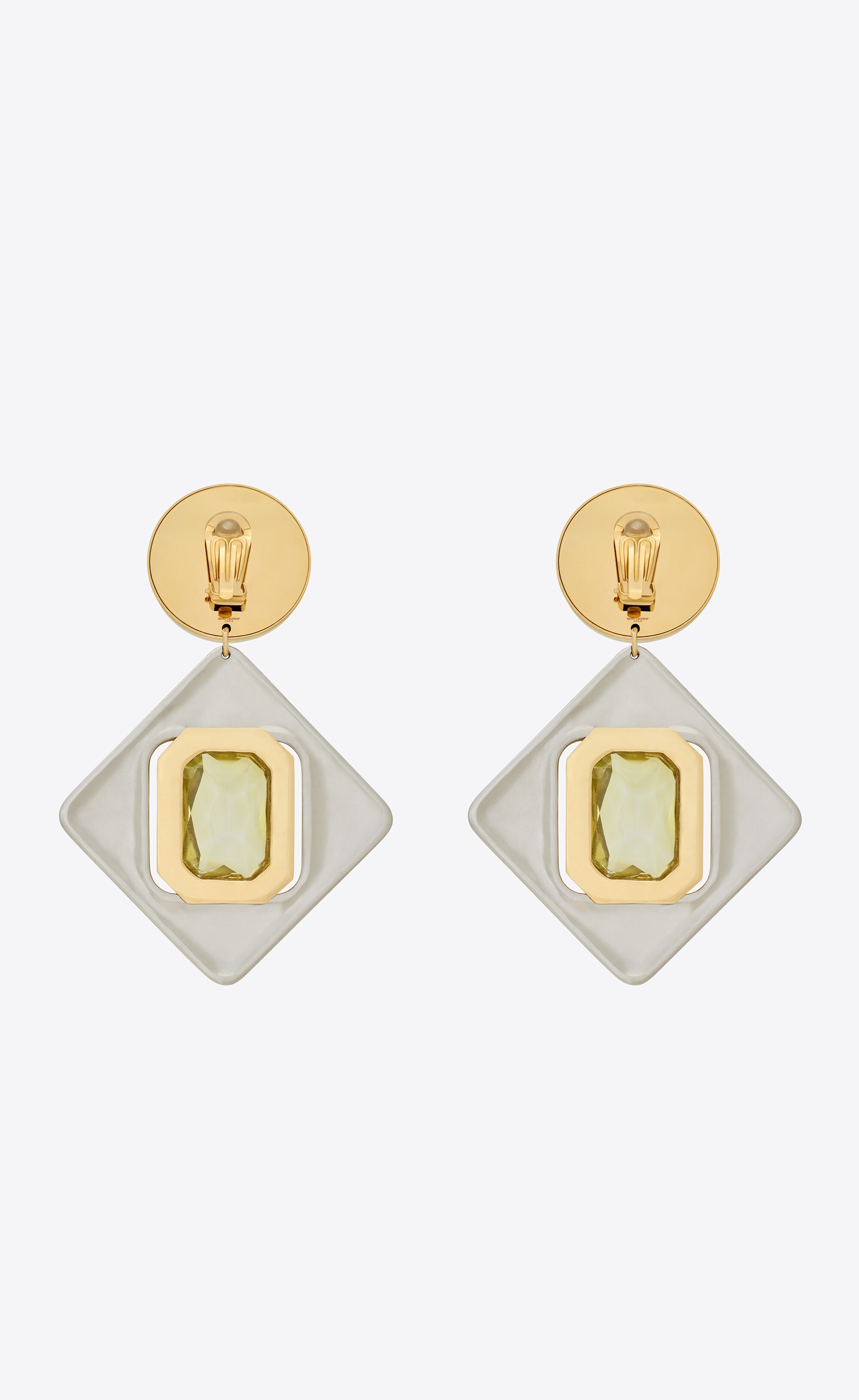 geometric earrings in resin and metal - 2