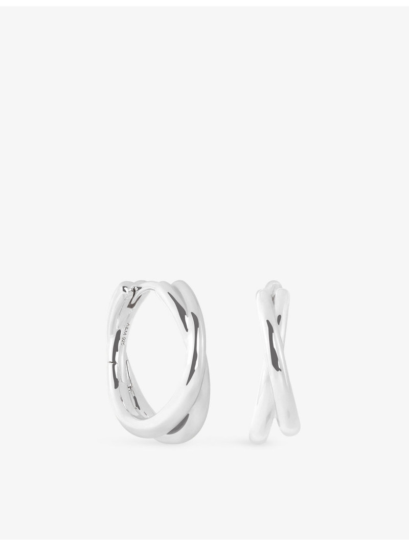 Illusion Twist Rhodium-Plated Sterling-Silver Hoop Earrings 1