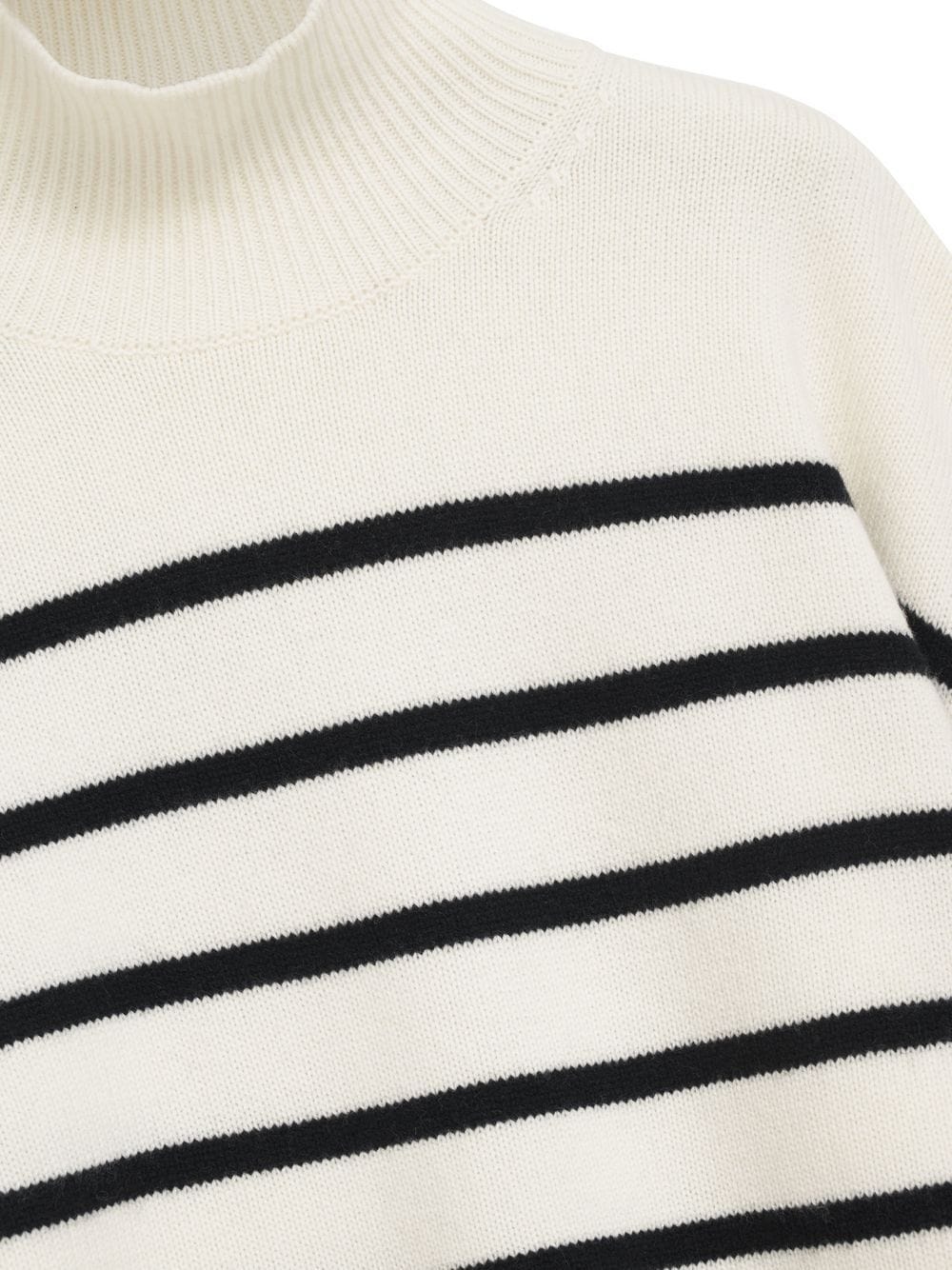 horizontal stripes funnel-neck jumper - 4