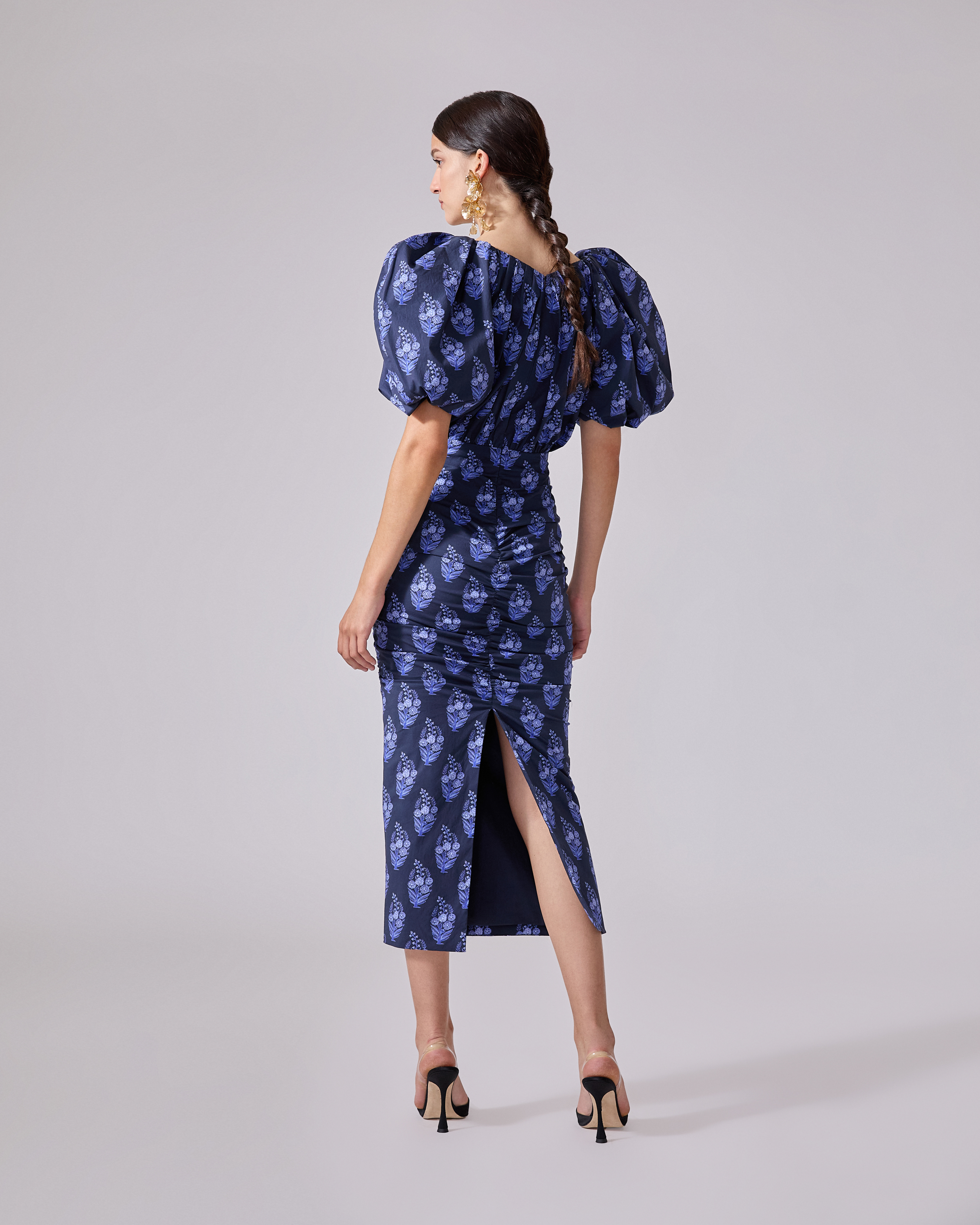 Floral Block-Print Midi Dress - 3