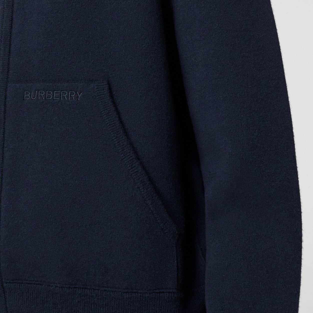 Embroidered Logo Cashmere Hooded Top - 5