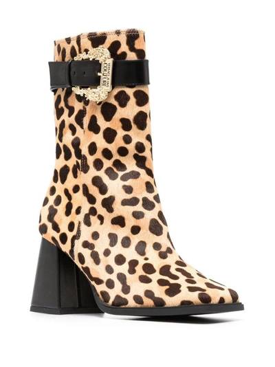 VERSACE JEANS COUTURE 80mm leopard-print ankle boots outlook