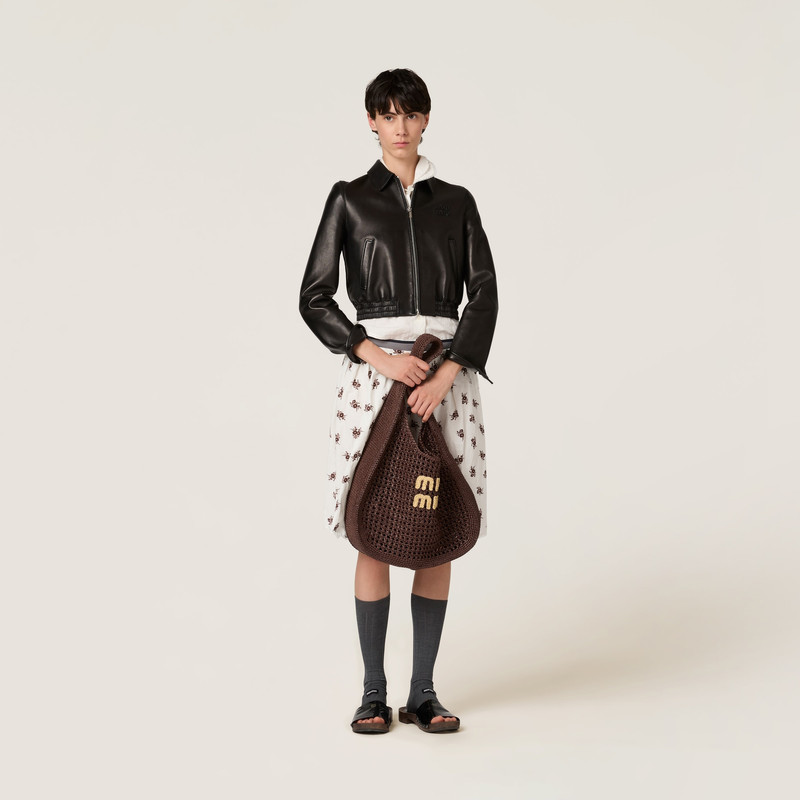 Raffia-effect woven hobo bag 2