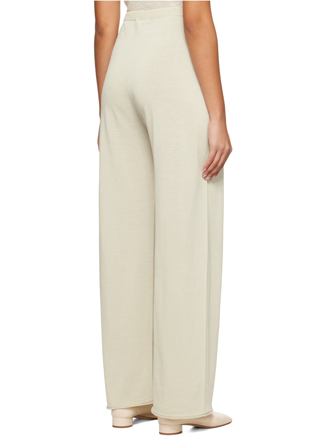 Beige Semi-Sheer Lounge Pants - 3