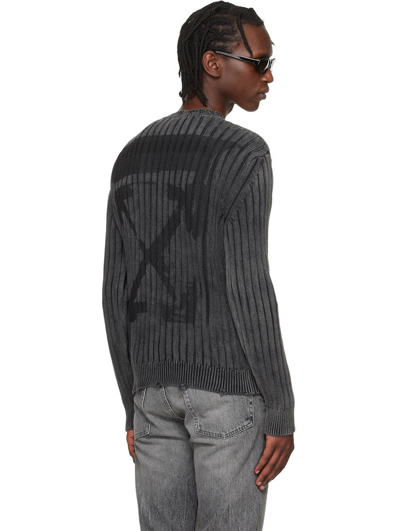 Gray Ink Arrow Rib Knit Crewneck Sweater 3