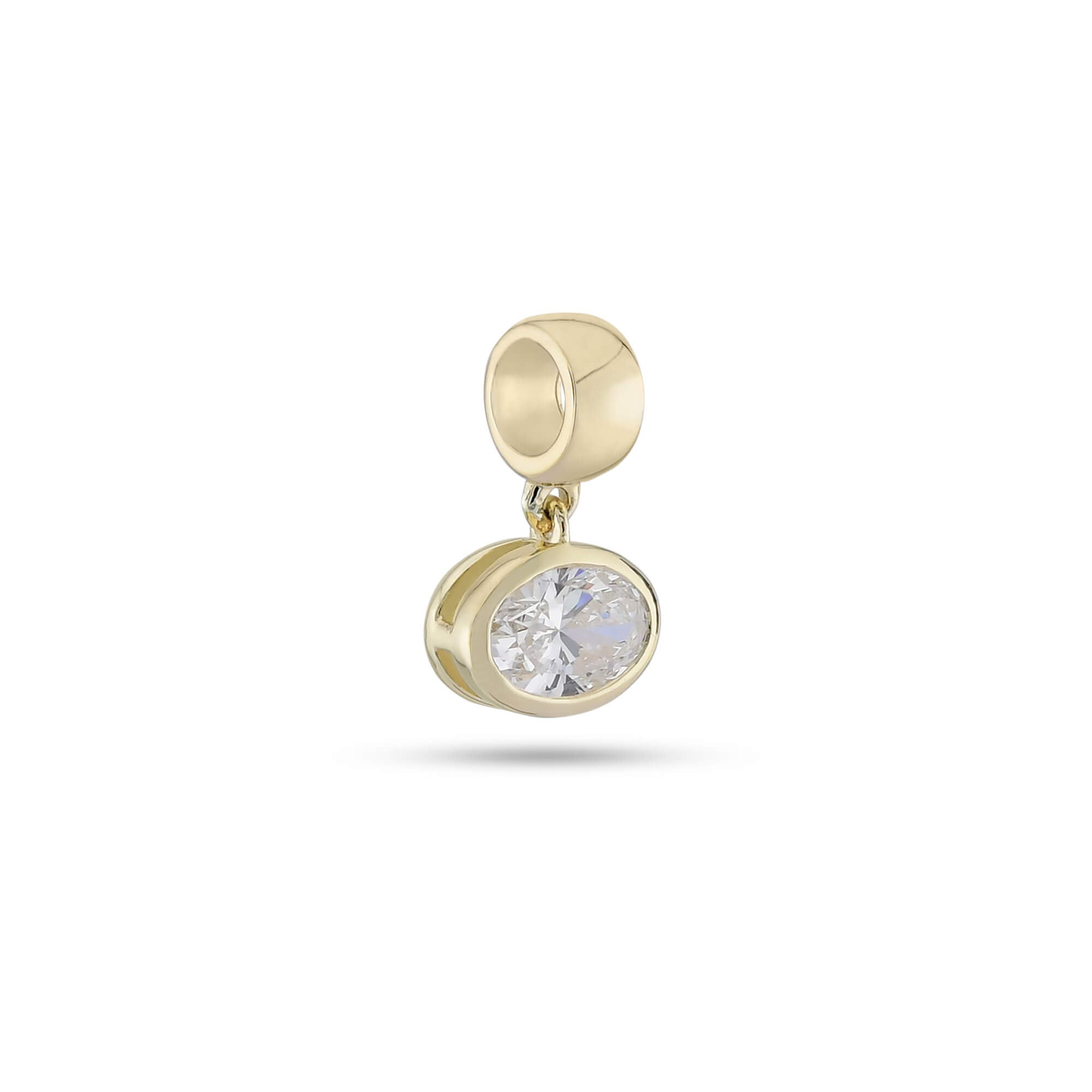 LAB-Created Oval Diamond Charm - 3