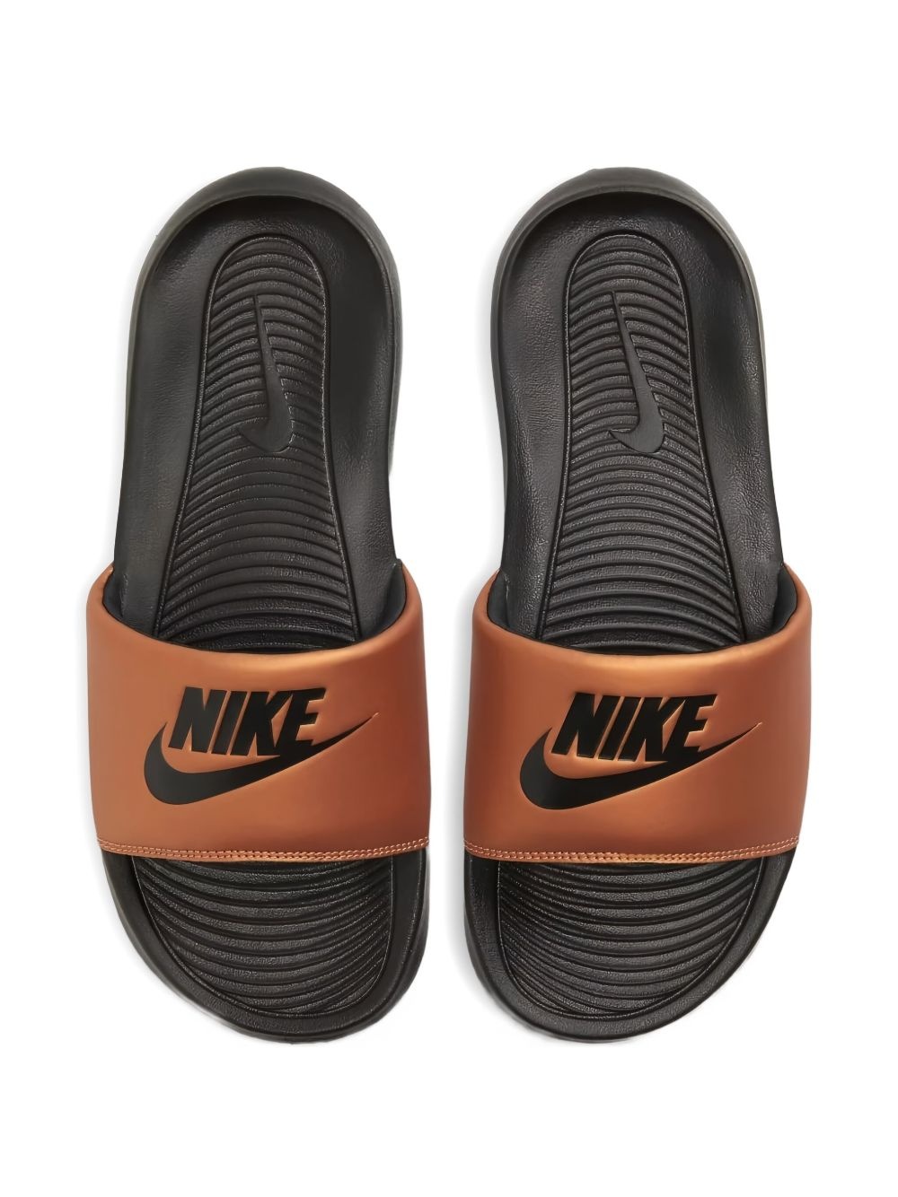 Victori One "Black/Black Metallic Cooper" slides - 2