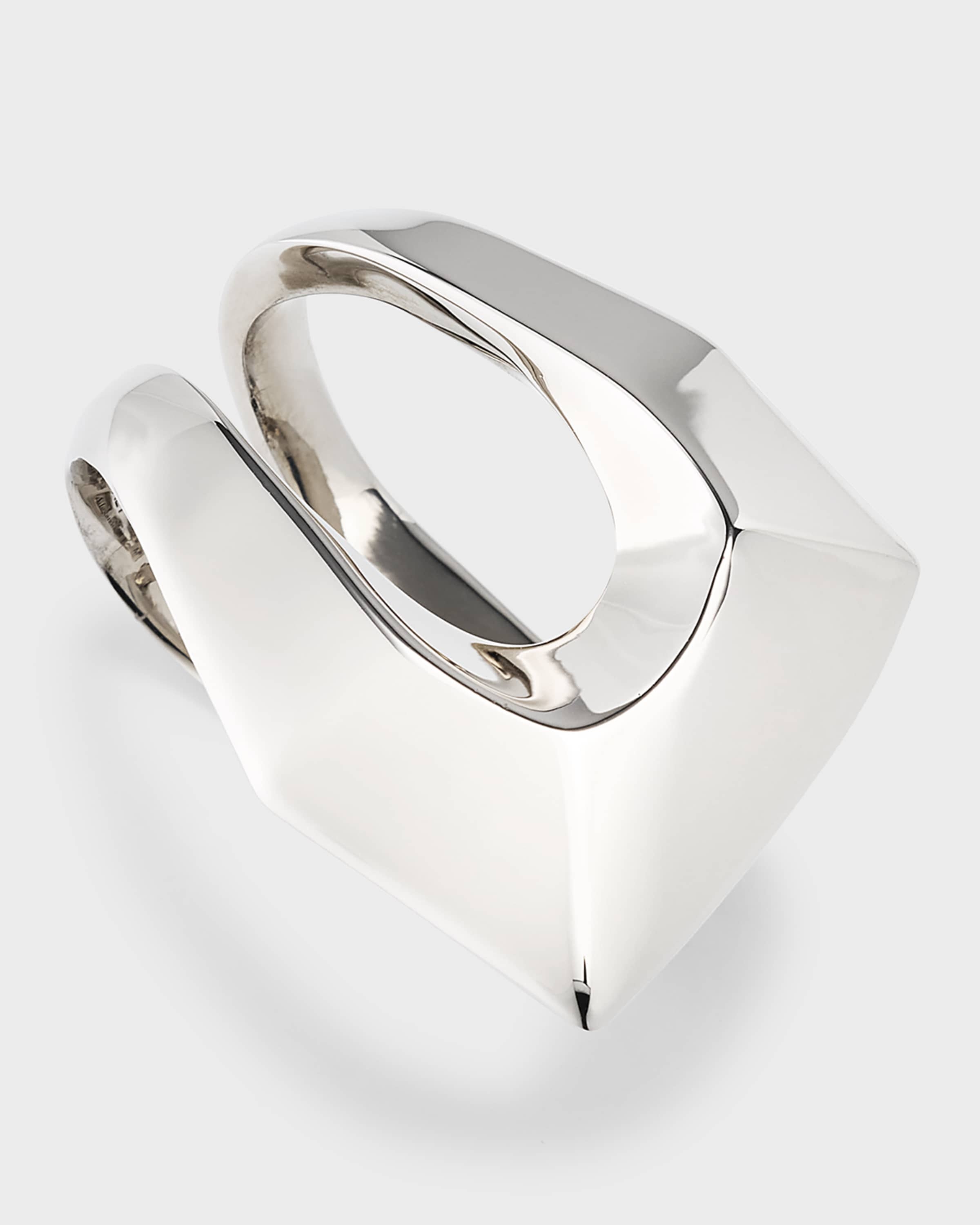 Modernist Double Ring, Silver - 4