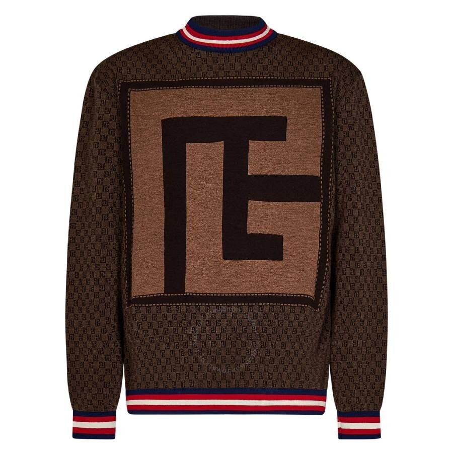 Balmain Monogram Patterned Crewneck Jumper - 1