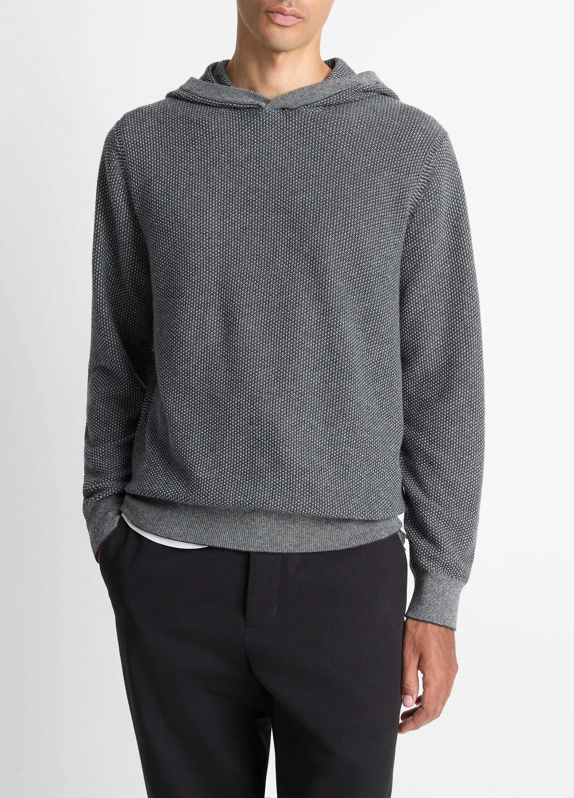 Geo-Jacquard Wool-Blend Sweater Hoodie - 1